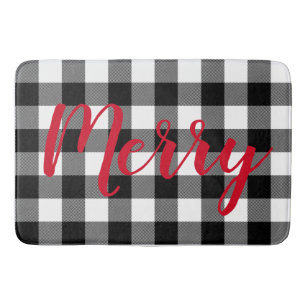 Tapis De Bain Buffle noir et blanc de Noël plaqué