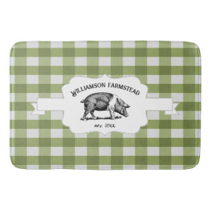 Tapis De Bain Buffle vert Plaid Farm Pig Bain Mat