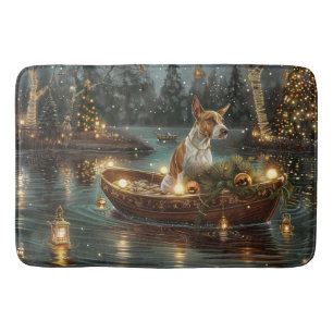 Tapis De Bain Bull Terrier Noël Festive Voyage