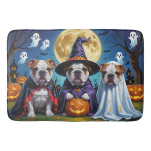 Tapis De Bain Bulldogs Citrouille Halloween drôle
