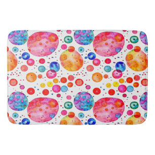 Tapis De Bain Bulles Abstraites colorées Aquarelle