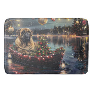 Tapis De Bain Bullmastiff Noël Festive Voyage