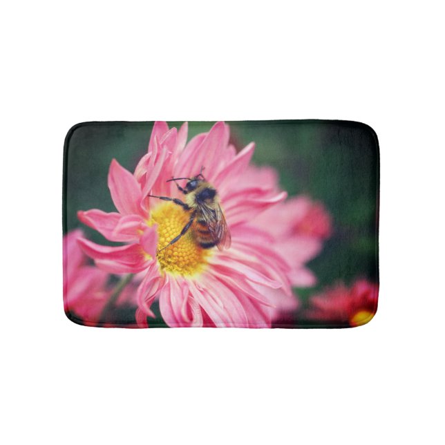 Tapis De Bain Bumble Bee On Rose Daisy Flower 2 (Devant)