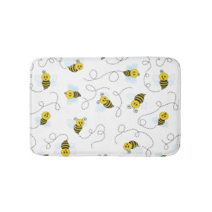 Tapis De Bain Bumblebee Flying Yellow Black Bumble Bee