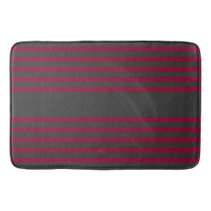 Tapis De Bain Burgundy rouge et charbon de bois cinq bandes moti
