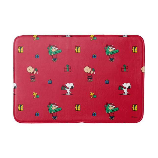 Tapis De Bain cacahuètes | Cadeau de Noël Rouge (Devant)