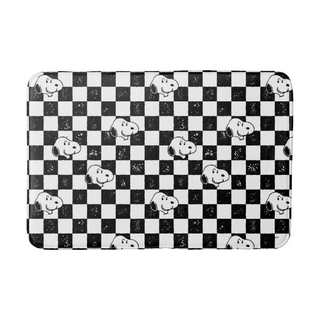 Tapis De Bain cacahuètes | Drapeau À damiers Snoopy (Devant)
