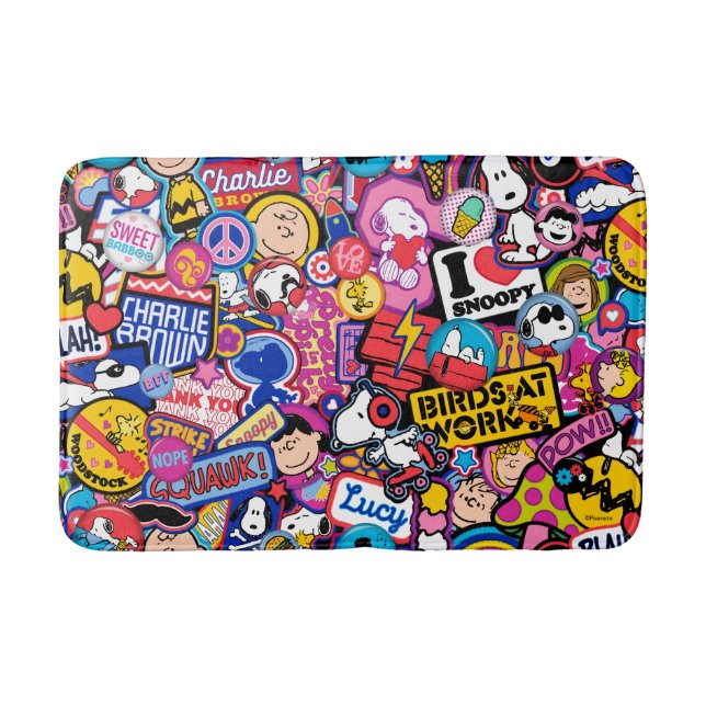 Tapis De Bain cacahuètes | Motif de patchs Mixtape (Devant)