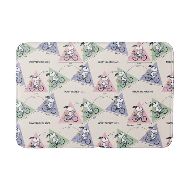 Tapis De Bain cacahuètes | Snoopy Bike Ride Stats (Devant)