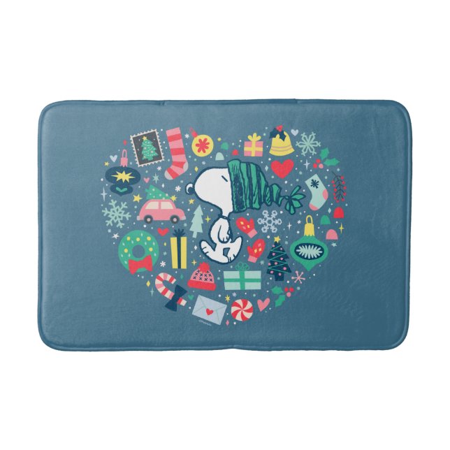 Tapis De Bain cacahuètes | Snoopy Holiday Happiness Heart (Devant)
