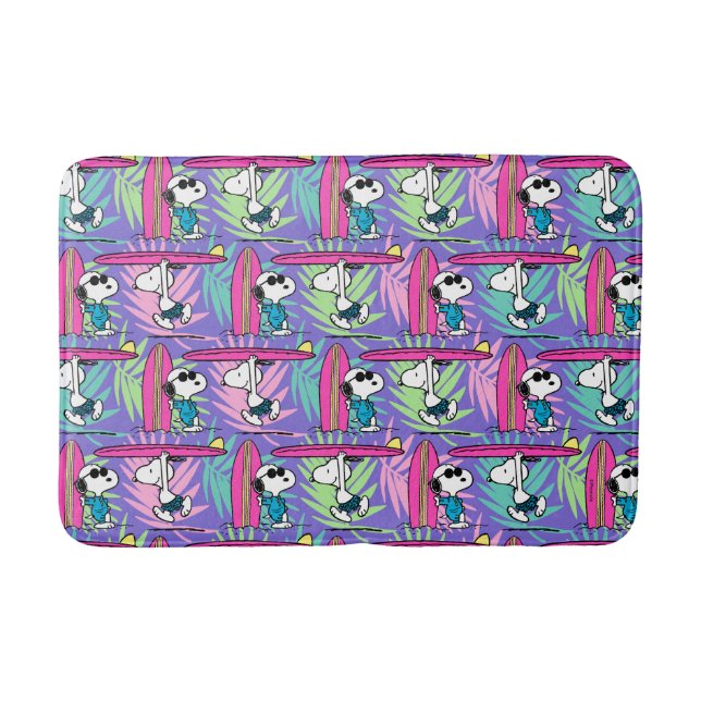 Tapis De Bain cacahuètes | Snoopy Purple Surf Motif (Devant)