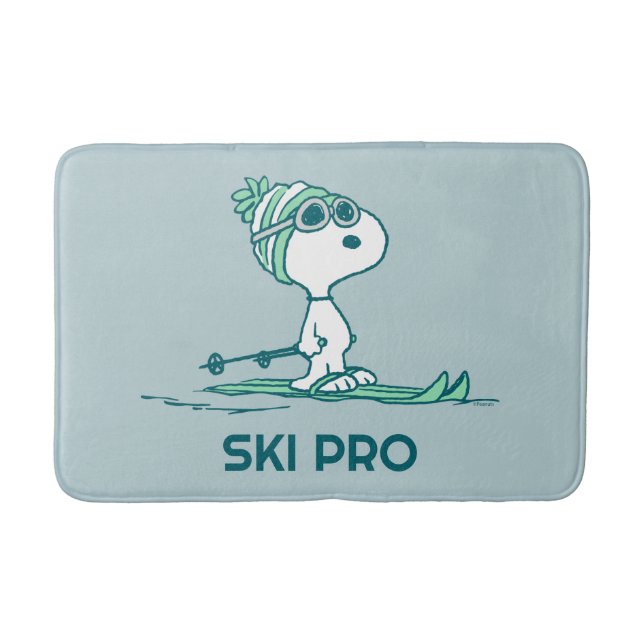 Tapis De Bain cacahuètes | Snoopy sur Skis (Devant)