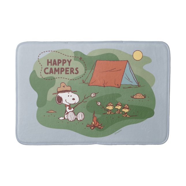 Tapis De Bain cacahuètes | Snoopy & Woodstock Happy Campers (Devant)