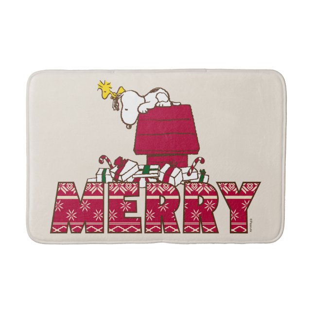 Tapis De Bain cacahuètes | Snoopy & Woodstock Joyeux Sweat moche (Devant)