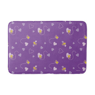 Tapis De Bain cacahuètes   Woodstock Motif de coeur pourpre
