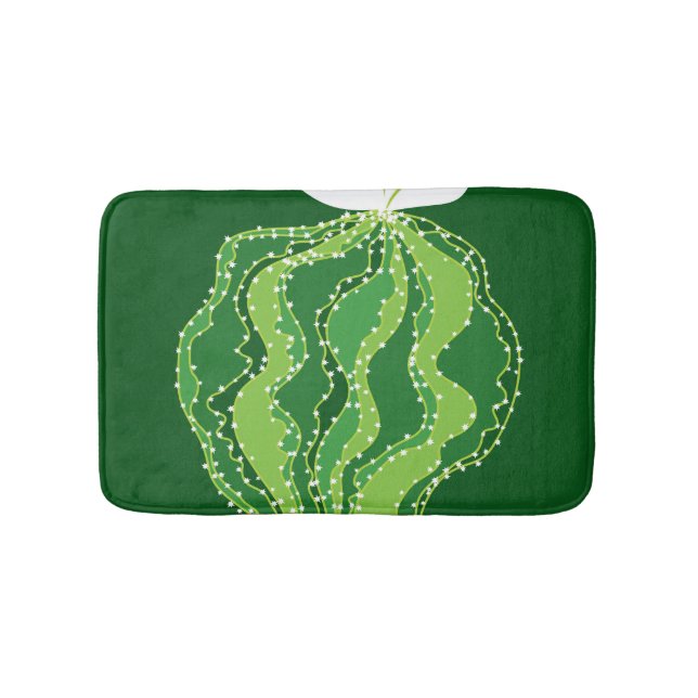 Tapis De Bain Cactus vert : motif abstrait naturel. (Devant)