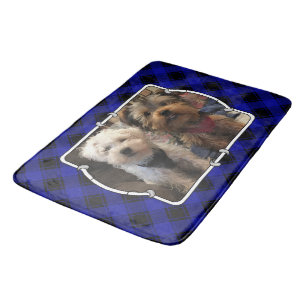 Tapis De Bain Cadre photo personnalisé amusant Classic Bleu & No