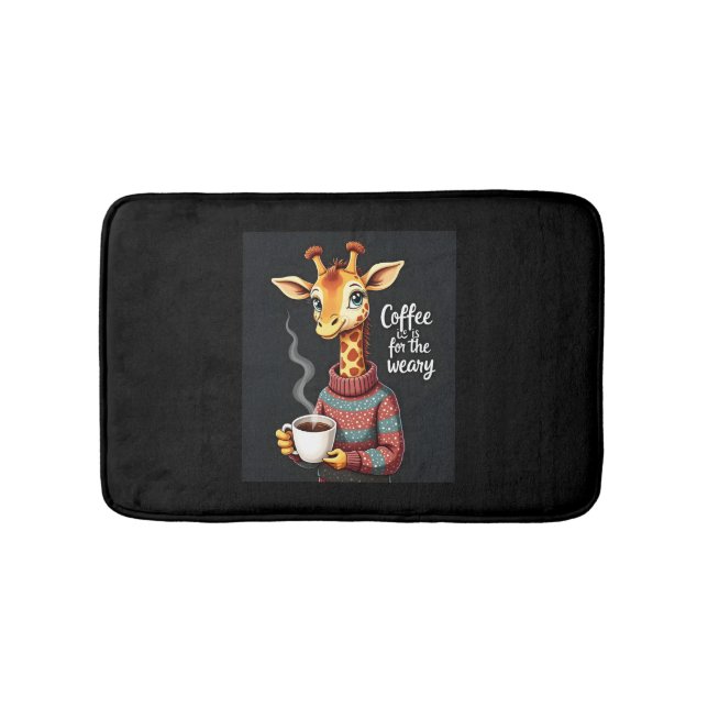 Tapis De Bain Café est pour Weary Funny Giraffe Lover café (Devant)