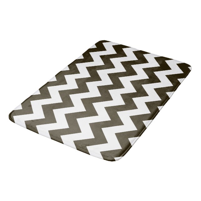 Tapis De Bain Café Mocha Neutral Chevrons (Angle)