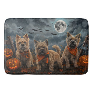 Tapis De Bain Cairn Terrier Halloween Squelettes