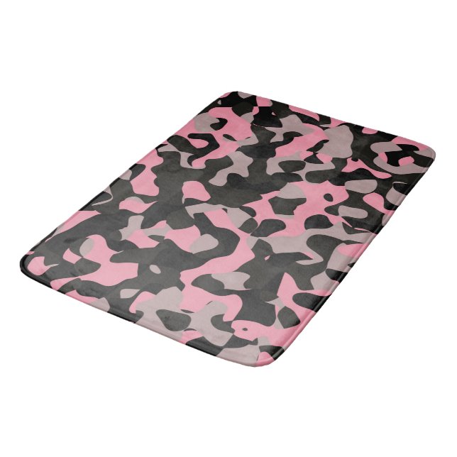 Tapis De Bain Camo rose et noir (Angle)