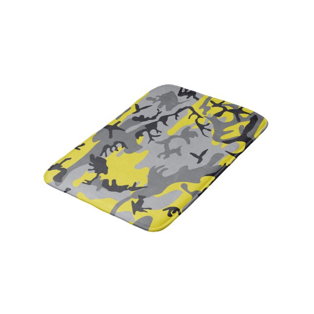 Tapis De Bain Camouflage jaune et gris, Militaire, Armée (Angle)