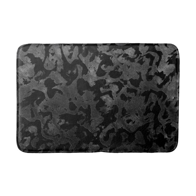 Tapis De Bain Camouflage moderne Camo-noir et gris foncé (Devant)