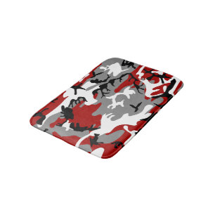 Tapis De Bain Camouflage rouge et gris, Militaire, Armée