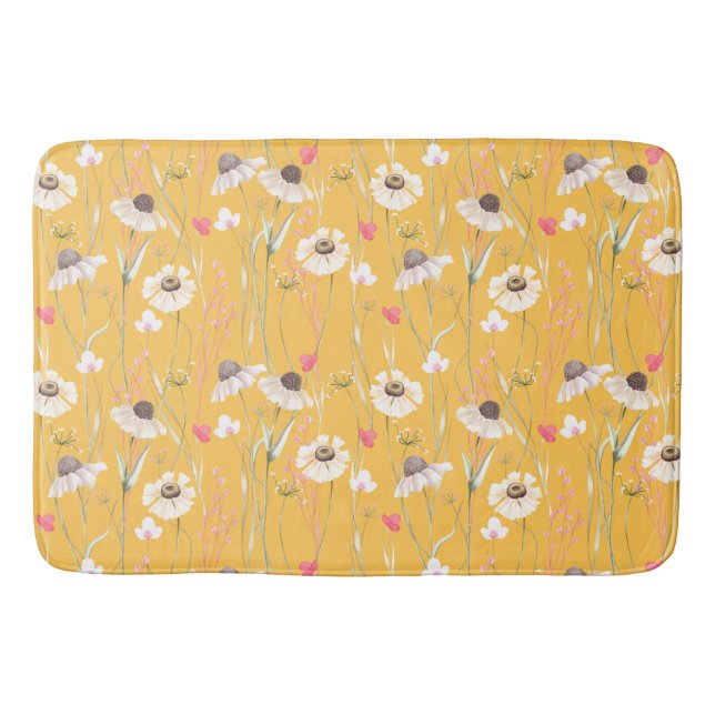Tapis De Bain Campagne de prairie imprimé jaune (Devant)
