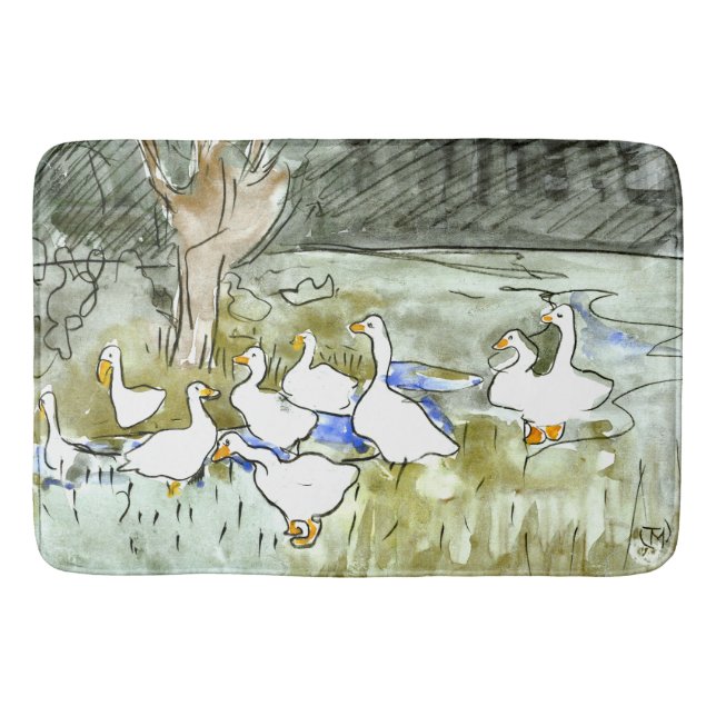 Tapis De Bain Canards et oies de style Art nouveau néerlandais (Devant)