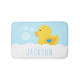Tapis De Bain Caoutchouc En Caoutchouc Avec Coeur Bleu