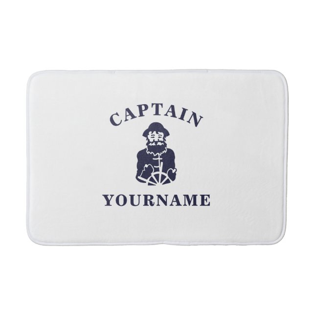 Tapis De Bain Capitaine Old Scruter avec votre nom Bath Mat (Devant)