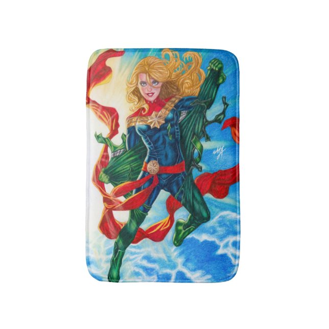 Tapis De Bain Captain Marvel ~ Carol Danvers (Devant (Vertical))