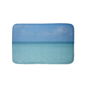 Tapis De Bain Caraïbes Horizon Tropical Turquoise Bleu