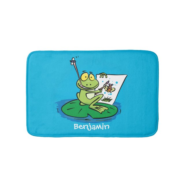 Tapis De Bain Caricature amusante de grenouille verte (Devant)