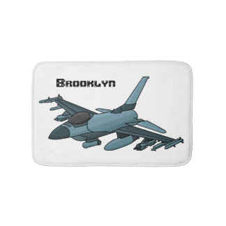 Tapis De Bain Caricature d'avion de chasse militaire