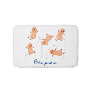 Tapis De Bain Caricature de cacahuètes joyeux sautillant