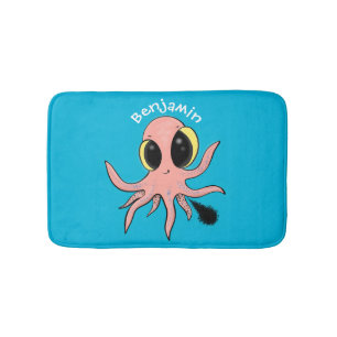Tapis De Bain Caricature de poulpe de bébé mignonne et cheeky