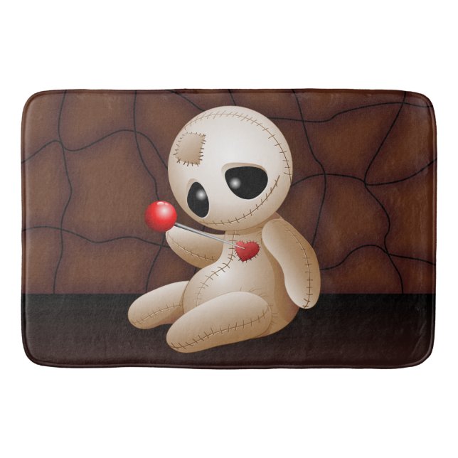 Tapis De Bain Caricature de poupée vaudou en amour (Devant)