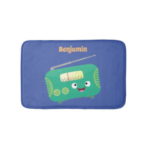 Tapis De Bain Caricature de radio rétro amusante