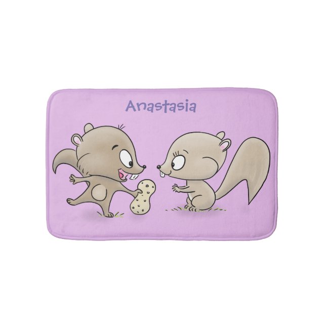 Tapis De Bain Caricature d'écureuils marrants (Devant)