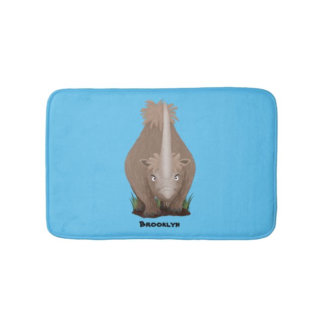Tapis De Bain Caricature en élasmère de rhinocéros laineux (Devant)