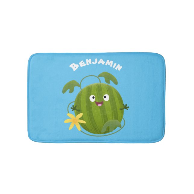 Tapis De Bain Caricature joli et souriant de pastèque (Devant)