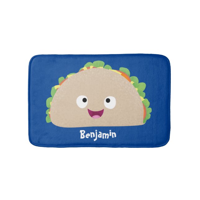Tapis De Bain Caricature joli sourire taco dessin animé (Devant)