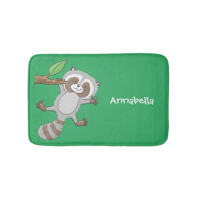 Tapis De Bain Caricature pour bébé au raton laveur joyeux (Devant)