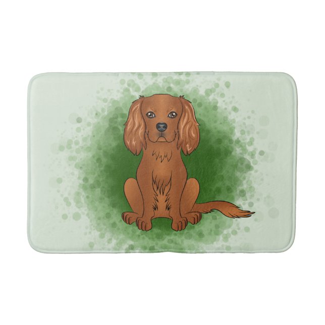 Tapis De Bain Carlin Cavalier King Charles Spaniel Ruby de coule (Devant)