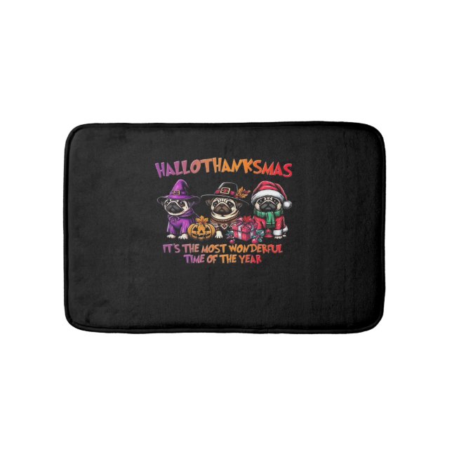 Tapis De Bain Carlin Halloween Thanksgiving Noël Classique T-Shi (Devant)