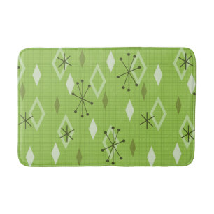 Tapis De Bain Carreau moderne du milieu du siècle Chartreuse