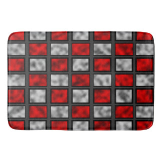 Tapis De Bain Carreaux de verre gris rouge