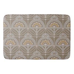 Tapis De Bain Carrelage Art Déco Floral (brouillard à feuillag